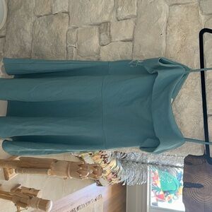 Blue fit and flare dress